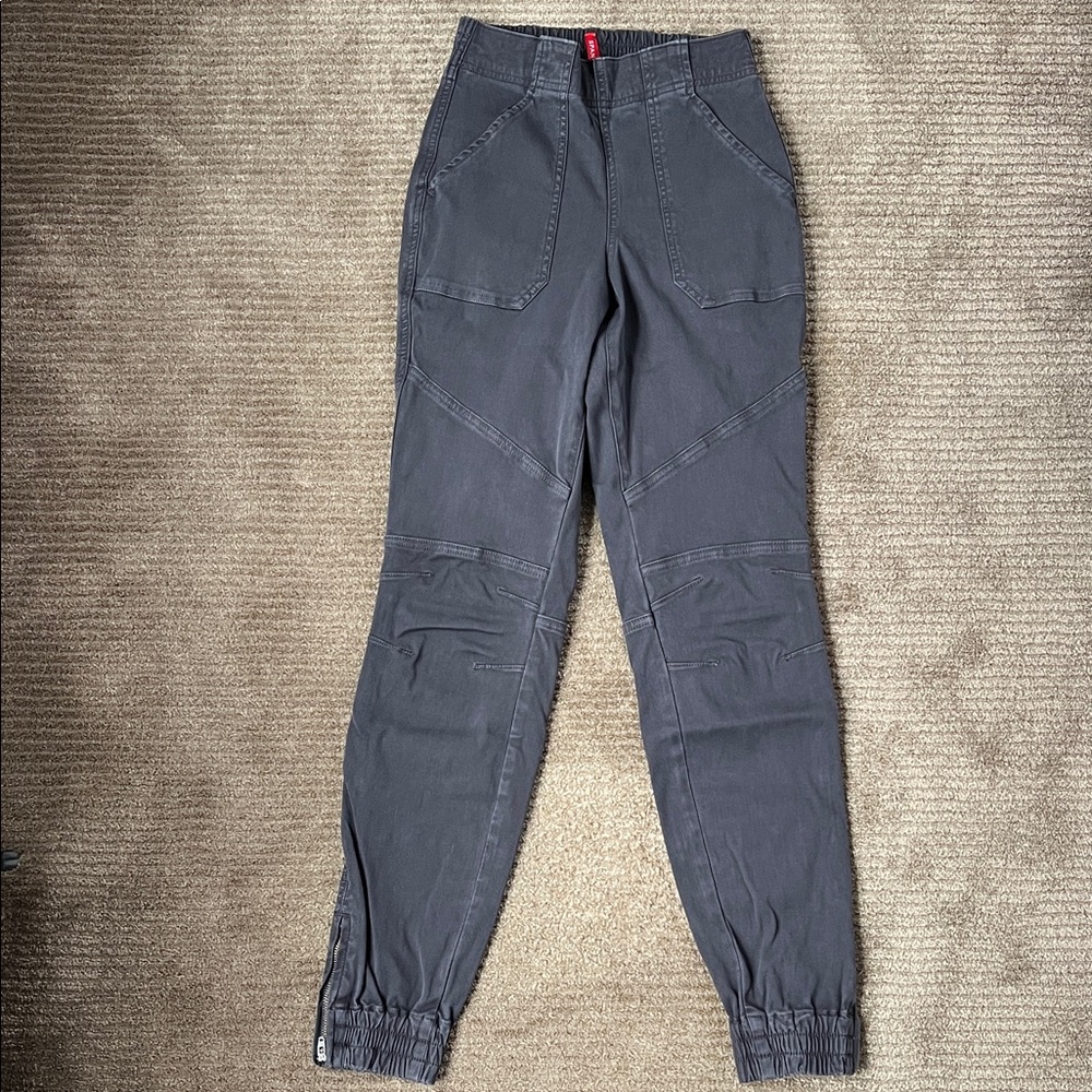 Spanx Gray Stretch Twill Cargo Jogger